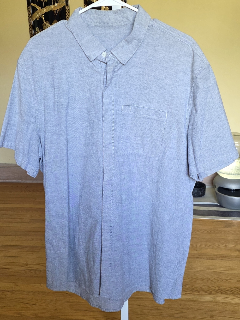 lululemon athletica Men's Light Blue Short-Sleeve Button-Down Shirt